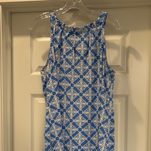 Lulu-B Blue and White Geometric Mini Dress sleeveless like new XL - Picture 6 of 6